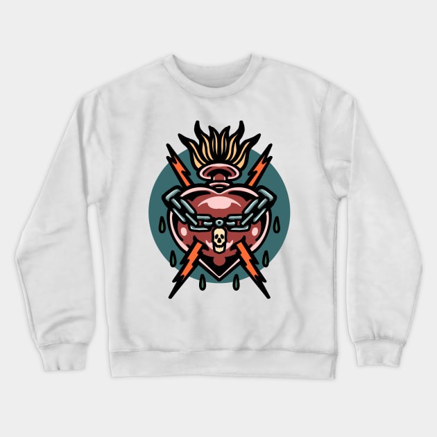 strong heart tattoo Crewneck Sweatshirt by donipacoceng